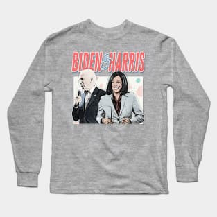 Joe Biden And Kamala Harris / Retro Style Fan Design Long Sleeve T-Shirt